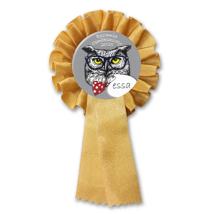 przypinka kotylion Egzamin Ósmoklasisty sowa essa