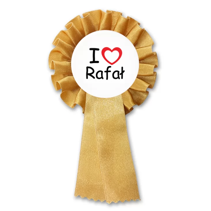 przypinka kotylion I love Rafał