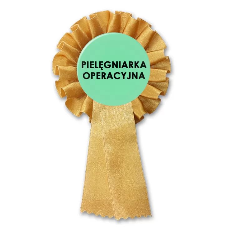 przypinka kotylion Pielęgniarka operacyjna czarne litery