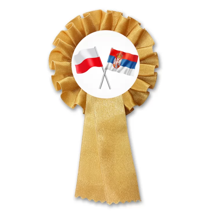 przypinka kotylion Przyjaźń polsko-serbska