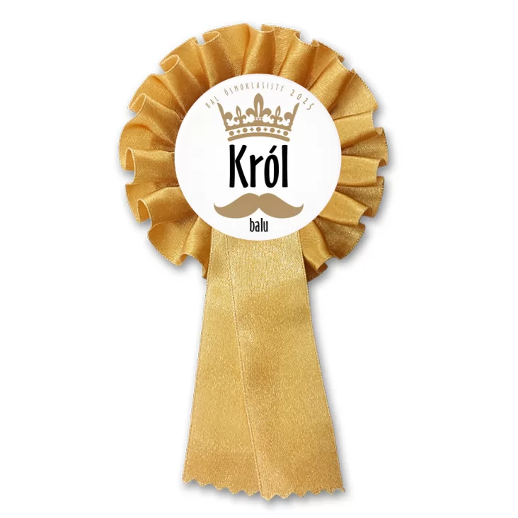 przypinka kotylion Bal ósmoklasisty Król balu z koroną
