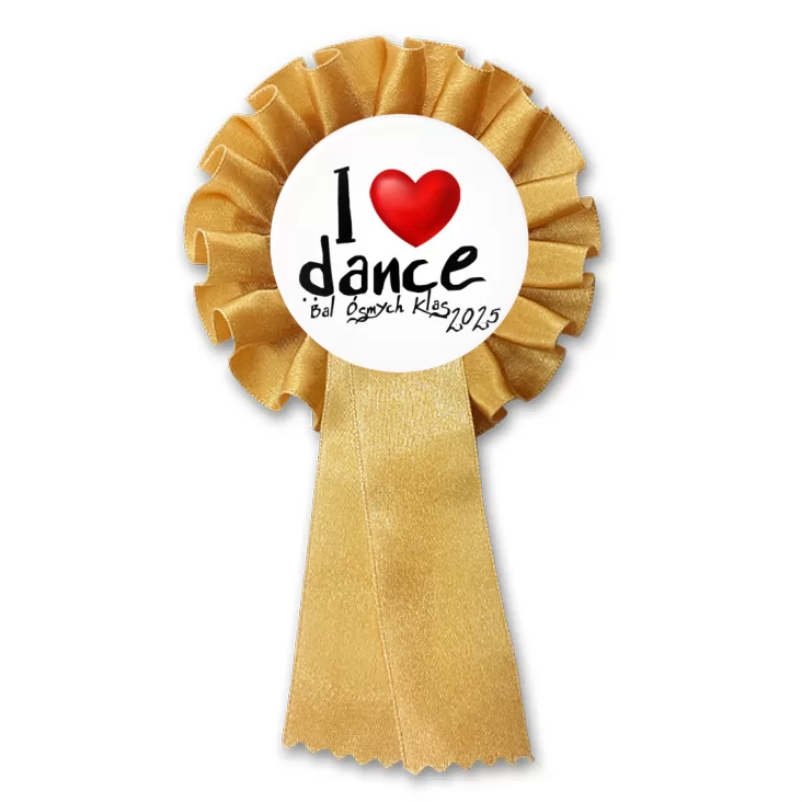 przypinka kotylion Bal Ósmych Klas I love dance