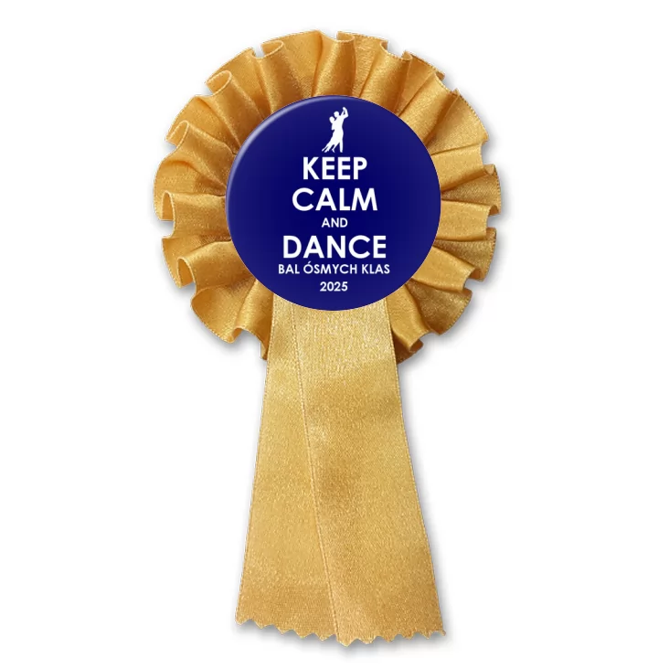 przypinka kotylion Bal Ósmych Klas keep calm and dance