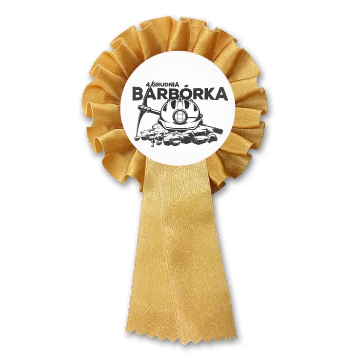 przypinka kotylion Barbórka monochromatyczny wzór