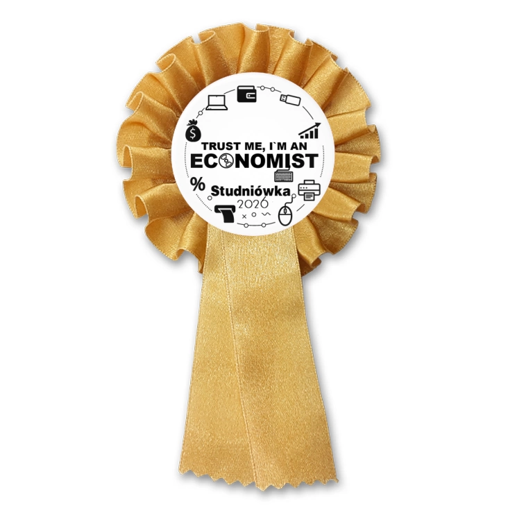 przypinka kotylion Studniówka biała trust me I am Economist