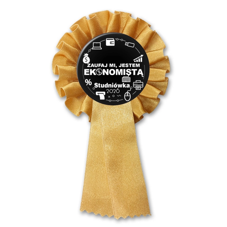 przypinka kotylion Studniówka czarna zaufaj mi Ekonomista