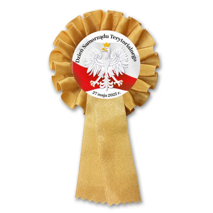 przypinka kotylion Dzień Samorządu Terytorialnego z flagą