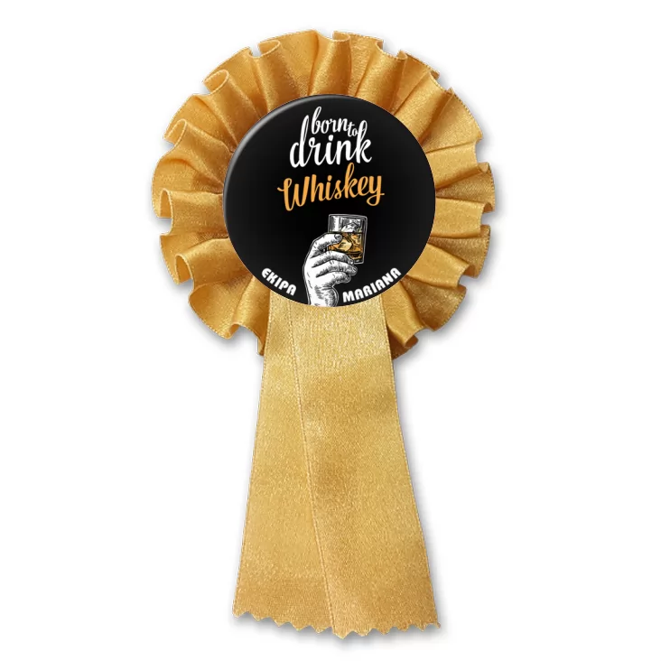 przypinka kotylion Ekipa Mariana Born to drink whiskey
