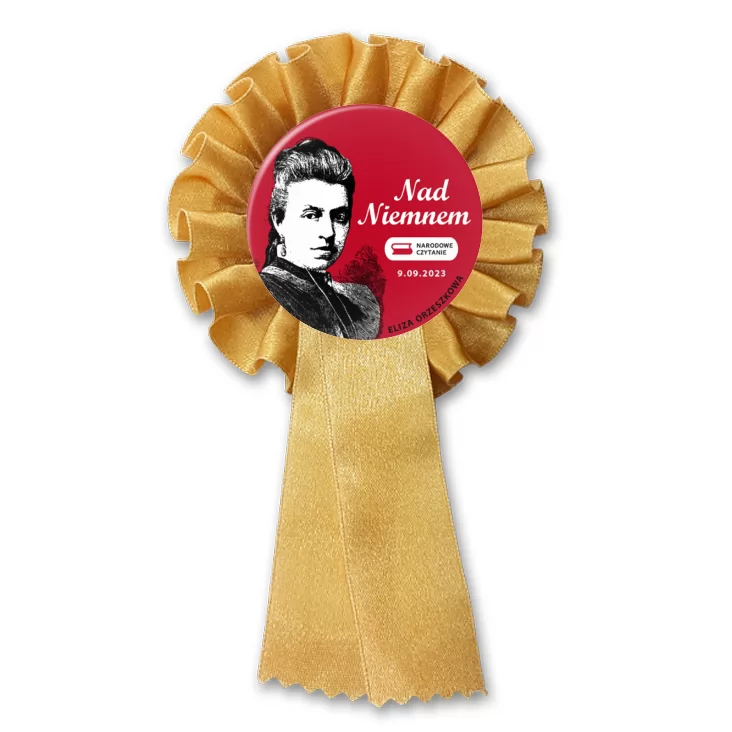 przypinka kotylion Eliza Orzeszkowa Narodowe Czytanie 2023