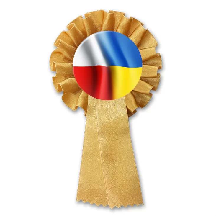 przypinka kotylion Flagi Polska Ukraina