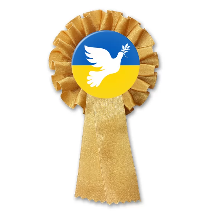 przypinka kotylion Gołąb pokoju Ukraina