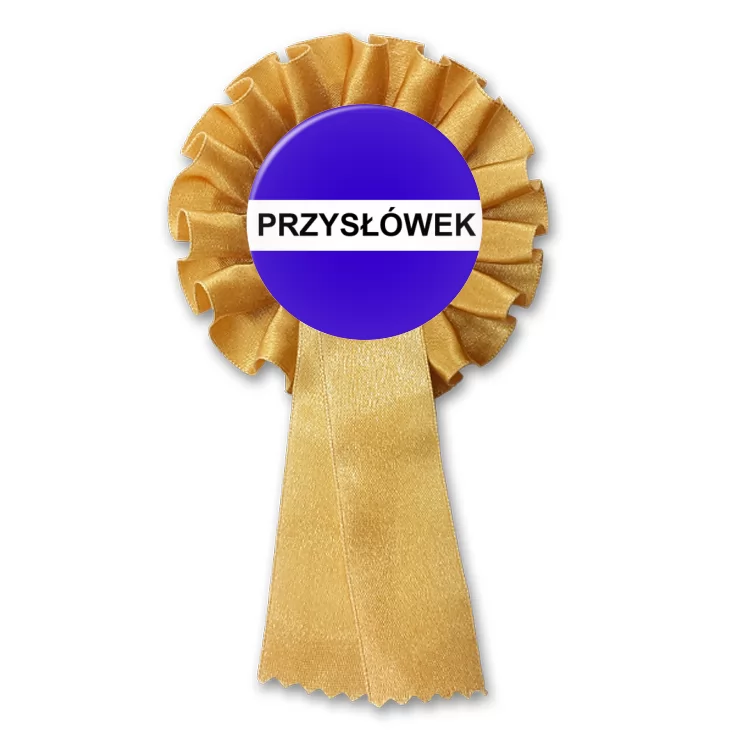 przypinka kotylion Gramatyka przysłówek