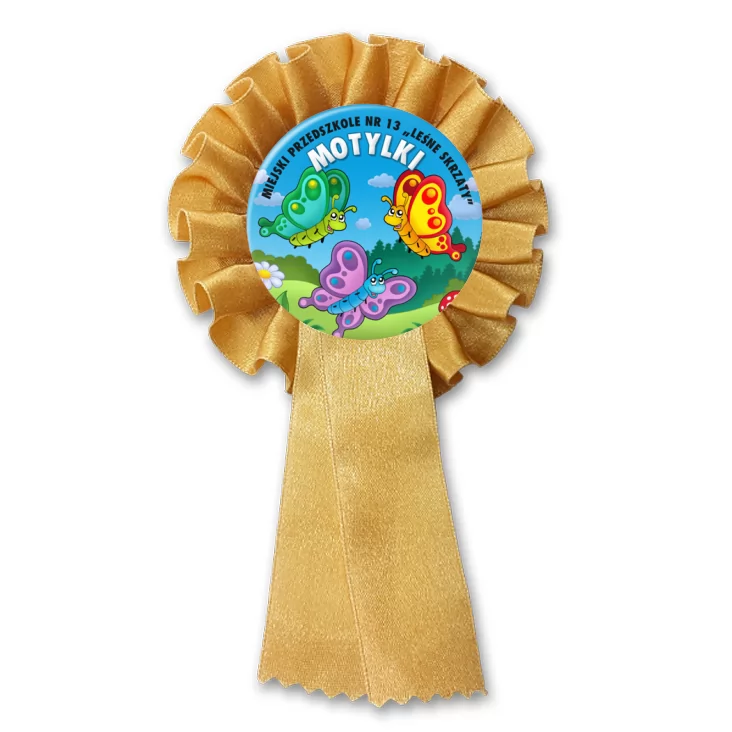 przypinka kotylion Grupa Motylki Przedszkole nr 13 Leśne Skrzaty