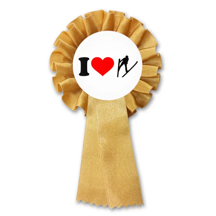 przypinka kotylion I love skoki narciarskie