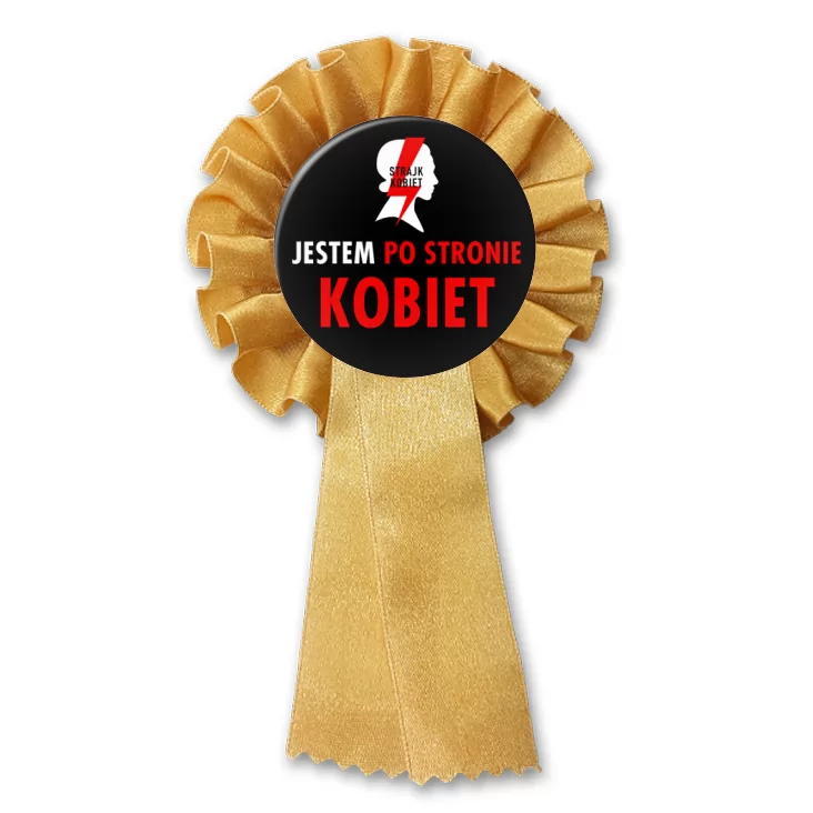 przypinka kotylion Jestem po stronie kobiet