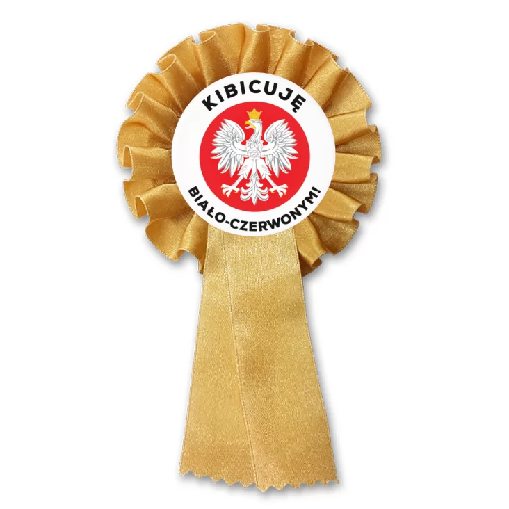 przypinka kotylion Kibicuję biało-czerwonym