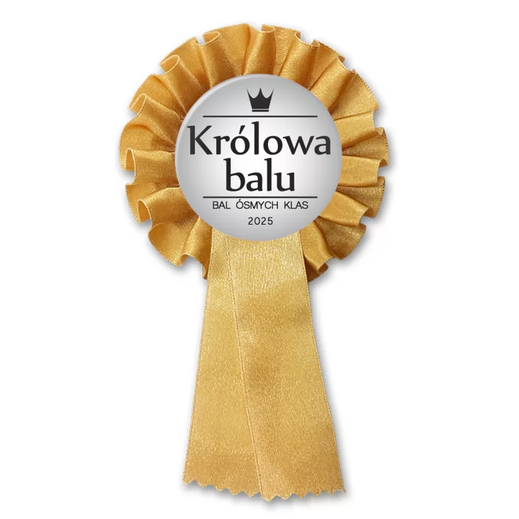 przypinka kotylion Królowa Balu Ósmych Klas szara