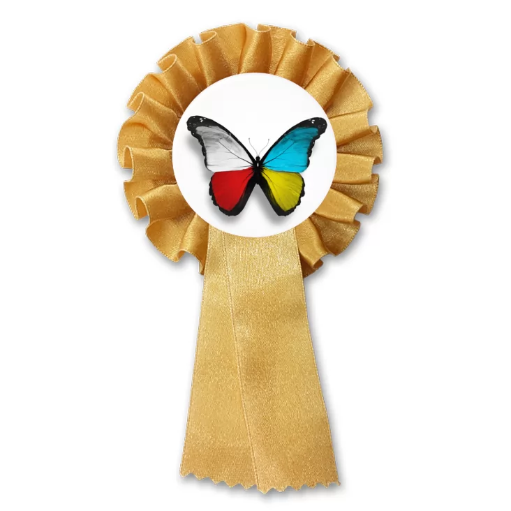przypinka kotylion Motyl Polska-Ukraina