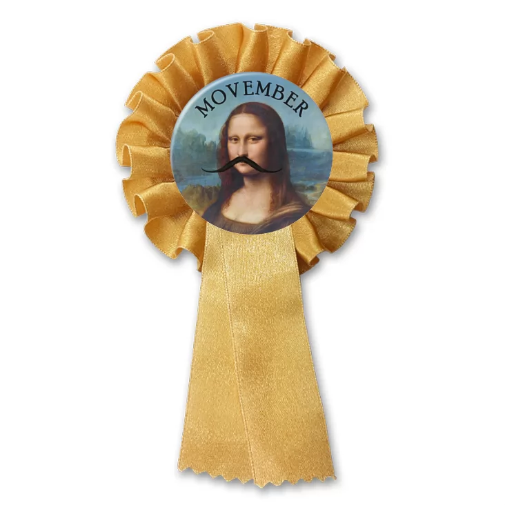 przypinka kotylion Movember Mona Lisa