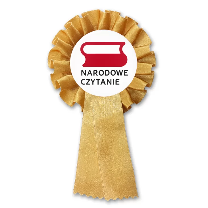 przypinka kotylion Narodowe Czytanie logo