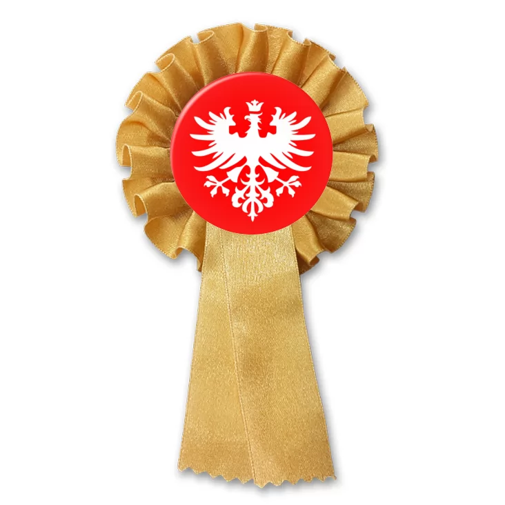 przypinka kotylion Orzeł Powstania Wielkopolskiego Na Czerwonym Polu