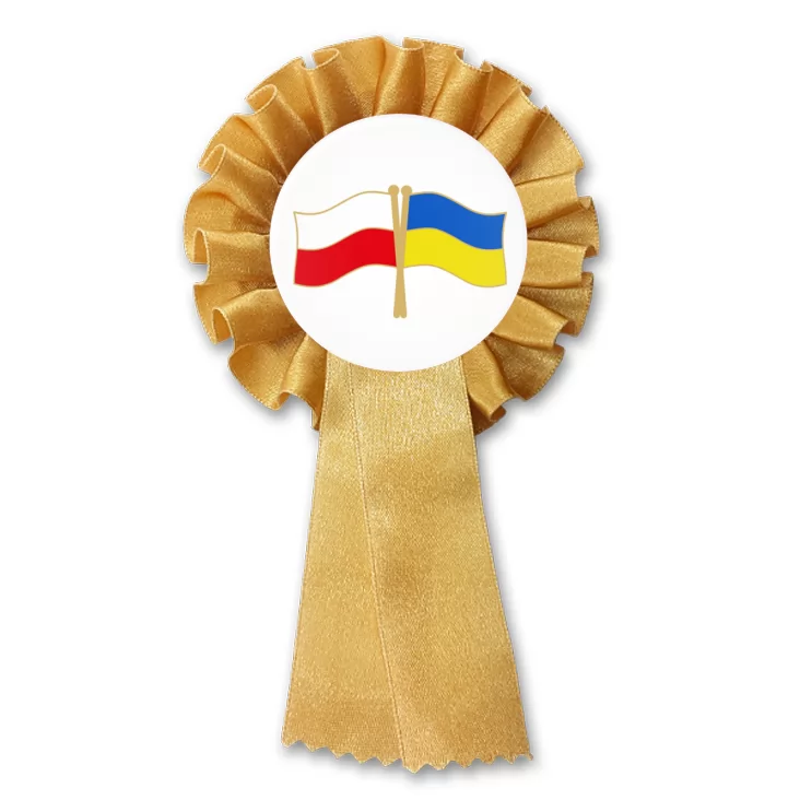 przypinka kotylion Polska-Ukraina flagi
