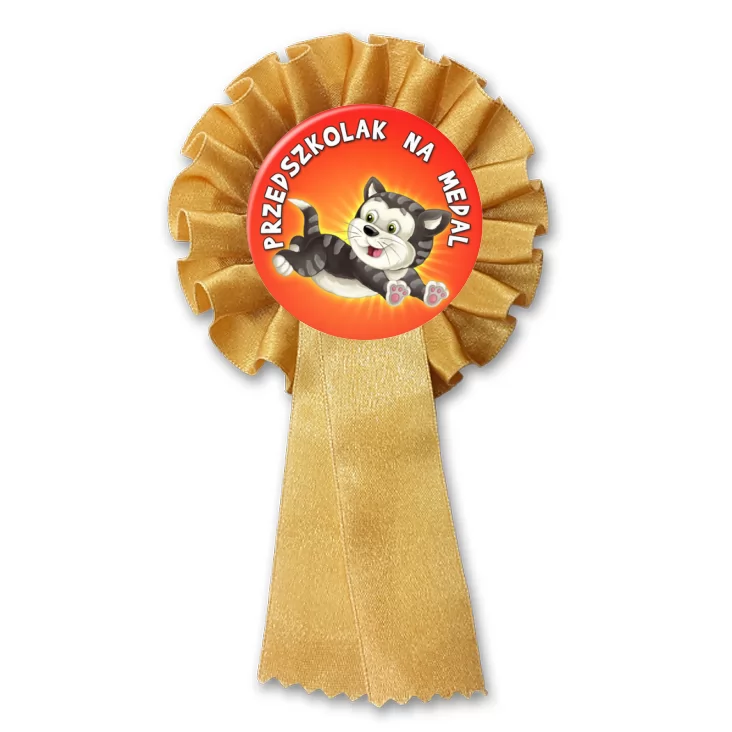 przypinka kotylion Przedszkolak na medal grupa kotki