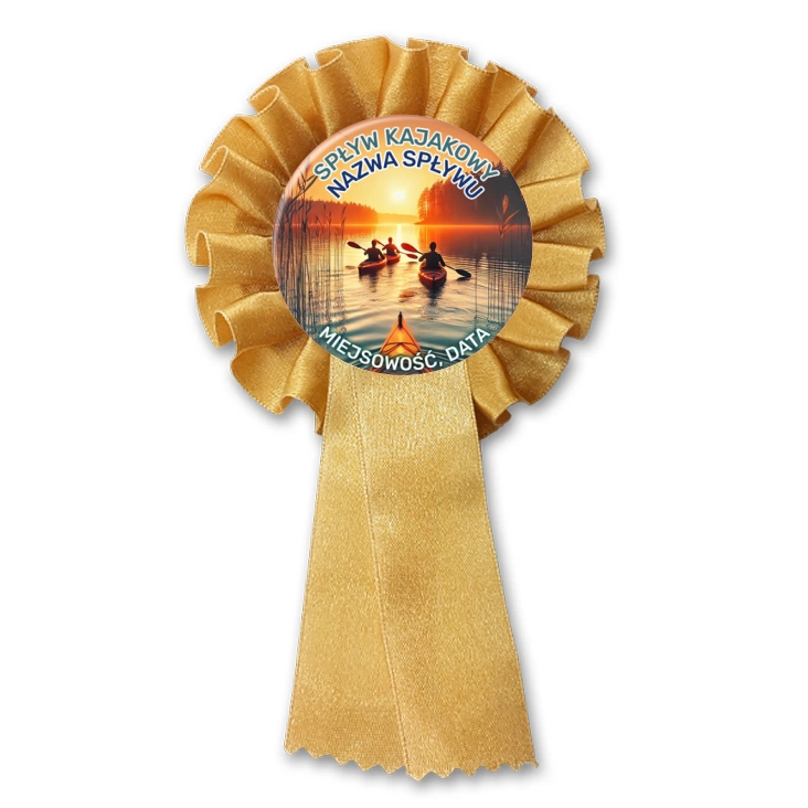 przypinka kotylion Spływ kajakowy zachód słońca