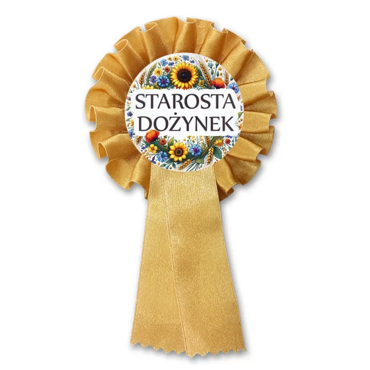przypinka kotylion Starosta dożynek kwiaty polne