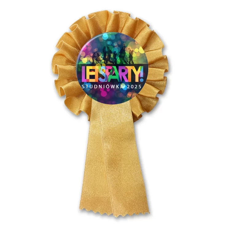 przypinka kotylion Studniówka kolorowe litery i światła disco