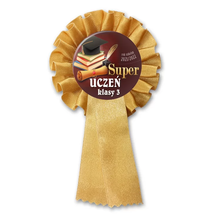przypinka kotylion Super uczeń klasy 3