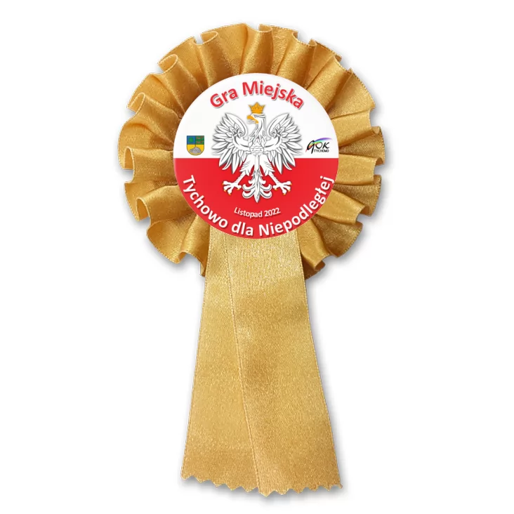 przypinka kotylion Tychowo dla Niepodległej 2022