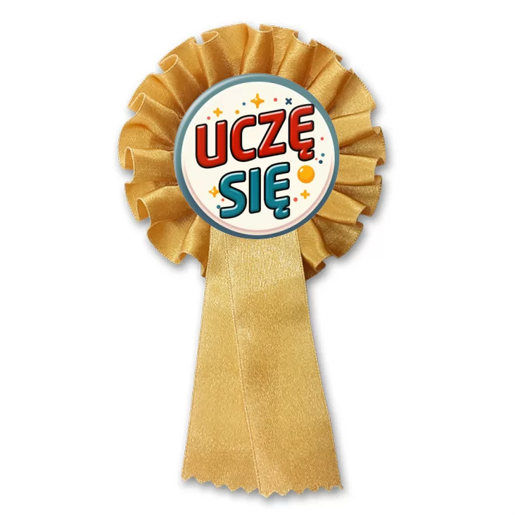 przypinka kotylion Uczę się kolorowe litery