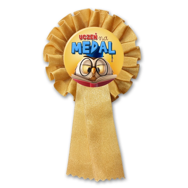 przypinka kotylion Uczeń na medal sowa z biretem