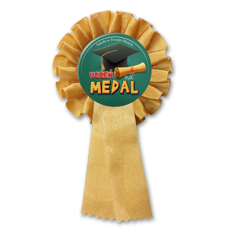 przypinka kotylion Uczeń na medal Szkoła