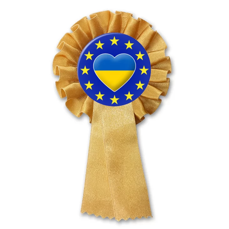 przypinka kotylion Ukraina w gwiazdkach Unii Europejskiej