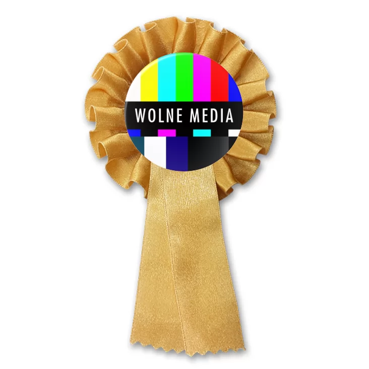 przypinka kotylion Wolne media brak sygnału