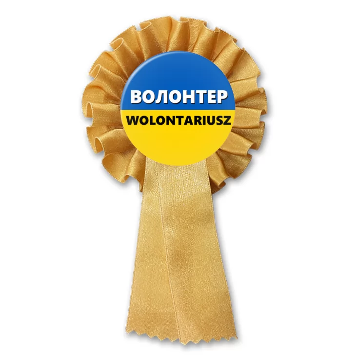 przypinka kotylion Wolontariusz Ukraina