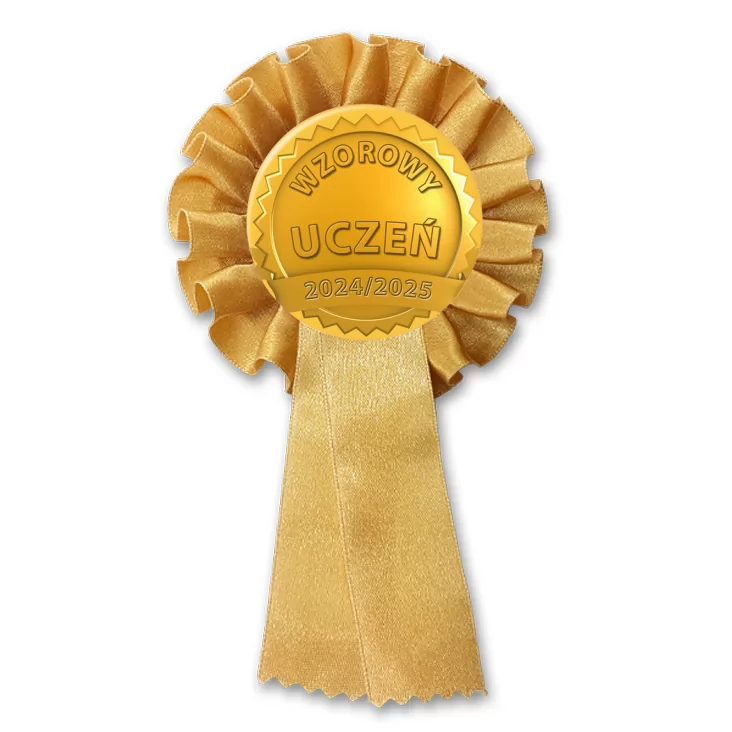 przypinka kotylion Wzorowy uczeń złoty medal