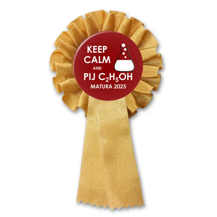 przypinka kotylion Matura Keep Calm and Drink C2H5O2