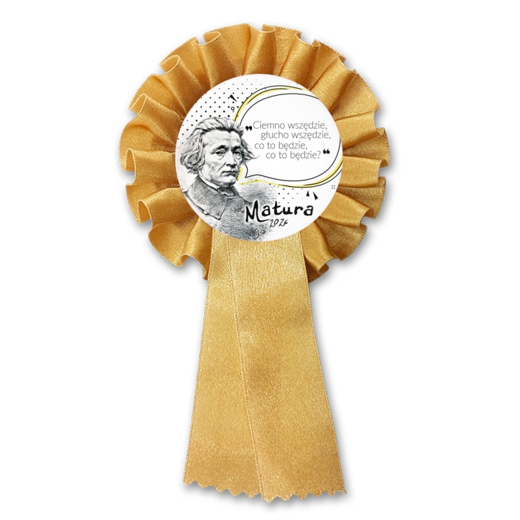przypinka kotylion Matura z Mickiewiczem