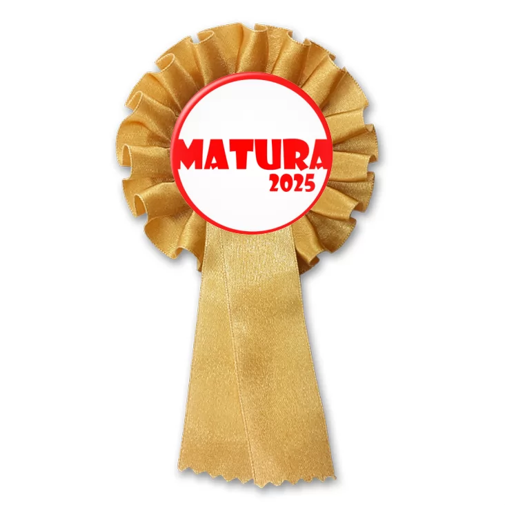 przypinka kotylion Matura czerwony napis