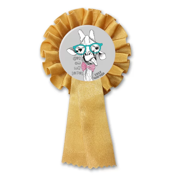 przypinka kotylion Matura żyrafa hipster get on my level