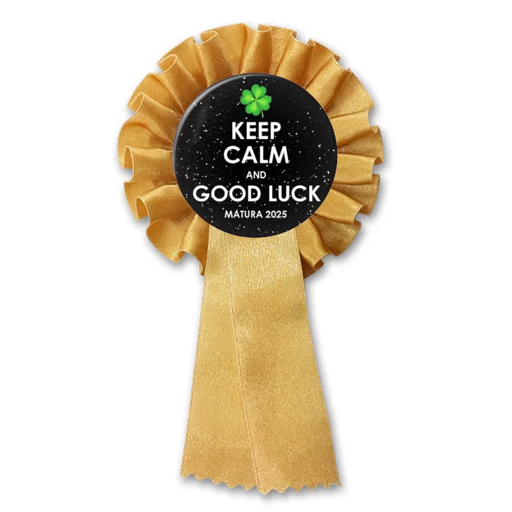 przypinka kotylion Matura Keep Calm and Good Luck