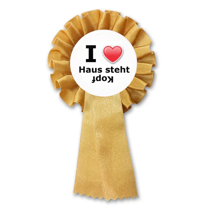 przypinka kotylion I love Haus Steht Kopf