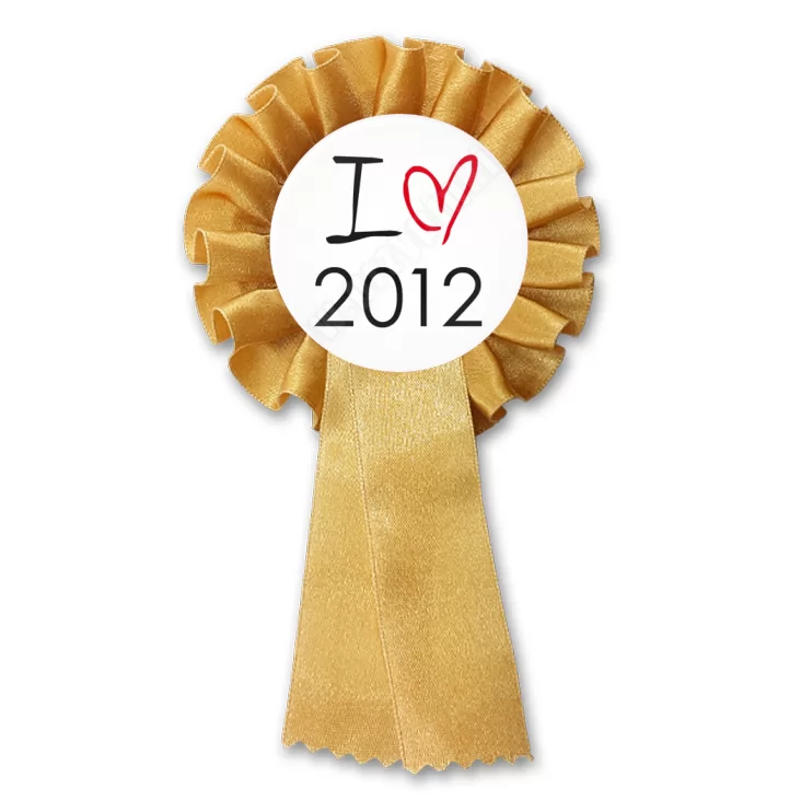 przypinka kotylion I love 2012