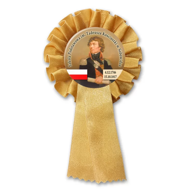 przypinka kotylion SP im. T. Kościuszki w Sobowidzu