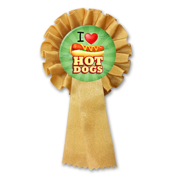 przypinka kotylion I love Hot-Dogs