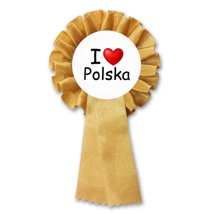 przypinka kotylion I love Polska serduszko