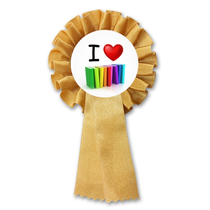 przypinka kotylion I love książki